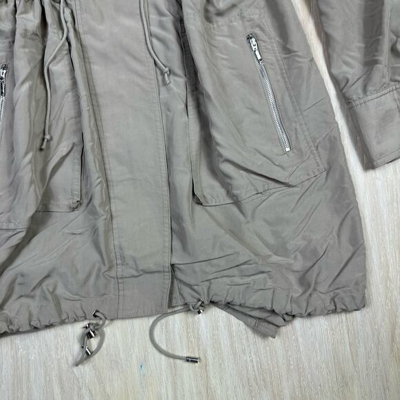 Elie Tahari Beige Mid Length Stylish Trendy Outerwear Utility Parka Jacket Small - Picture 5 of 15